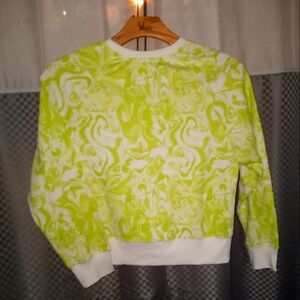Abound Neon Lime Green Swirl Pullover Sweatshirt